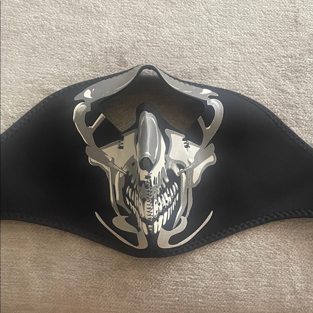 Black and Silver Skull Face Mask